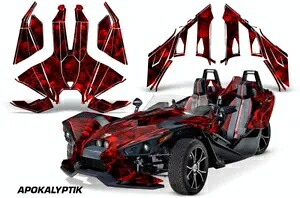 ロードスター グラフィックス キット デカール ポラリス スリングショット SL 2015-2023 APOKALYPTIK レッド用 Roadster Graphics Kit Decal For Polaris Slingshot SL 2015-2023 APOKALYPTIK RED 【並行輸入品】