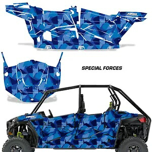 UTV グラフィックスキット SxS デカールポラリス RZR900S 1000S 4DR 15-20 SPCLFRCS ブルー用 UTV Graphics Kit SxS Decal For Polaris RZR900S 1000S 4DR 15-20 SPCLFRCS BLUE 【並行輸入品】
