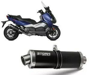 フルエキゾーストストーム By Mivv オーバルスチール ブラック Sym Maxsym 2020 - 2021 Full Exhaust Storm By Mivv Oval Steel Black Sym Maxsym 2020 - 2021 【並行輸入品】