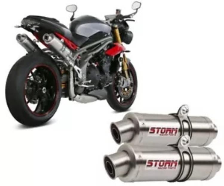 Exhaust Storm by Mivv マフラー GP スチール for Triumph Speed Triple 2016 - 2017 Exhaust Storm by Mivv Mufflers Gp Steel for Triumph Speed Triple 2016 - 2017 【並行輸入品】