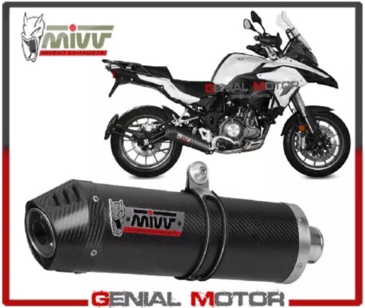 Mivv 承認エキゾーストマフラー オーバルカーボンファイバー ベネリ TRK 502 2017 17用 Mivv Approved Exhaust Muffler Oval Carbon Fiber for BENELLI TRK 502 2017 17 【並行輸入品】