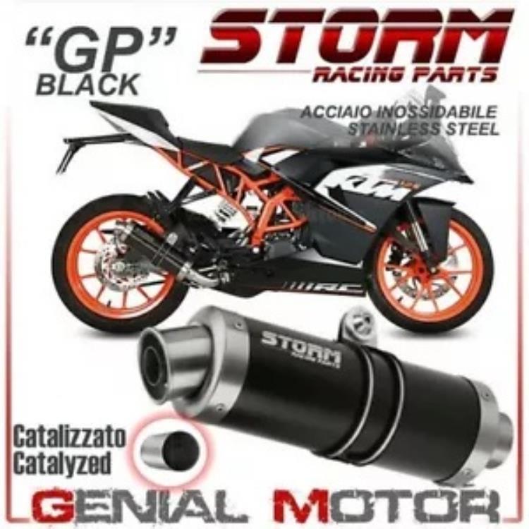 Mivv GP ブラックイノックススチールによる触媒フルシステムストーム KTM Rc 125 2014 2016 Catalyzed Full System Storm by Mivv Gp Black Inox Steel for KTM Rc 125 2014 2016 【並行輸入品】