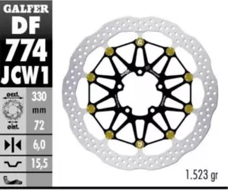 Galfer フロント ブレーキ ディスク WAVE FLOATECH Racing 330X6MM DUCATI 1198 R SP 2009 Galfer Front Brake Disc WAVE FLOATECH RACING 330X6MM DUCATI 1198 R SP 2009 【並行輸入品】