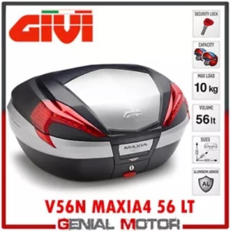 トップケース + 固定キット Givi V56N MAXIA4 56 Lt Bmw R 1200 Rt 2010 10 Top Case + Fixing Kit Givi V56N MAXIA4 56 Lt Bmw R 1200 Rt 2010 10 【並行輸入品】