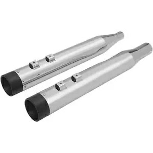 Drag Specialty スリップオン マフラー - クローム/ブラック - 4 インチ - FL '17-'19 1801-1264 Drag Specialties Slip-On Mufflers - Chrome/Black - 4\