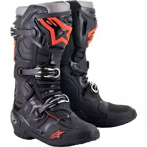 Tech 10 オートバイ ブーツ - ブラック/レッド蛍光 - US 13 2010020-1030-13 Tech 10 Motorcycle Boots - Black/Red Fluorescent - US 13 2010020-1030-13 【並行輸入品】