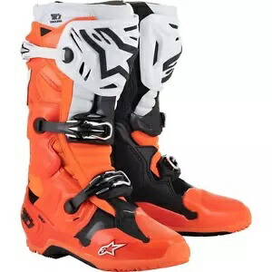 Tech 10 エンデューロ ブーツ - 蛍光オレンジ/ブラック/ホワイト - サイズ 7 2010025-4512-7 Tech 10 Enduro Boots - Fluorescent Orange/Black/White - Size 7 2010025-4512-7 【並行輸入品】｜カスタムパーツ WORLD倉庫