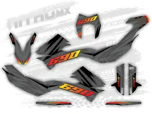 グラフィックセットはKTM SMC-R 690 2012 2013 2014 2015 2017 2018 Supermotoに適合します。 Graphics Set Fits KTM SMC-R 690 2012 2013 2014 2015 2017 2018 Supermoto- 【並行輸入品】