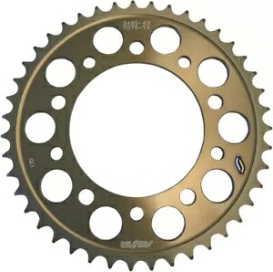 サンスター ゴールド 43歯 アルミリアスプロケット (5-348543) Sunstar Gold 43 Tooth Aluminum Rear Sprocket (5-348543) 【並行輸入品】