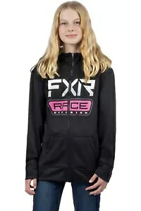 FXR レース ディビジョン テック 24 ユース ジップアップ フーディ ブラック/エレクトリック ピンク FXR Race Division Tech 24 Youth Zip Up Hoody Black/Electric Pink 【並行輸入品】