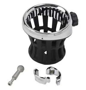Ciro クローム/ブラック ドリンクホルダー クローム 1.25 インチ ハンドルバー マウント付き (50414) Ciro Chrome/Black Drink Holder w/Chrome 1.25\
