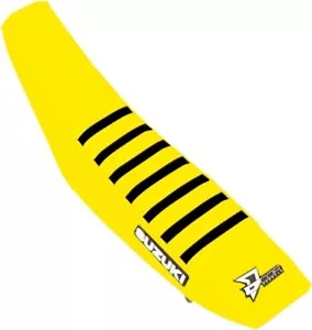 D'Cor Visuals スズキ イエロー/ブラック リブ シート カバー (30-40-457) D'Cor Visuals Suzuki Yellow/Black Ribbed Seat Cover (30-40-457) 【並行輸入品】