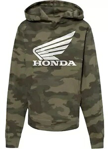 ライセンスホンダウイングユースプルオーバーフーディー迷彩/ホワイト Licensed Honda Wing Youth Pullover Hoody Camo/White 【並行輸入品】