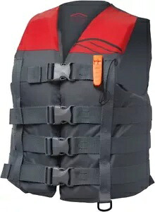 滑りやすいハイドロナイロンライフベスト チャコール/レッド 4XL/プラス Slippery Hydro Nylon Life Vest Charcoal/Red 4XL/Plus 【並行輸入品】
