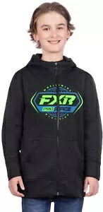FXR レース ディビジョン テック ユース ジップ アップ フーディ ブラック/ライム FXR Race Division Tech Youth Zip Up Hoody Black/Lime 【並行輸入品】
