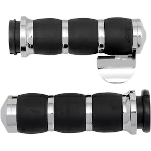 エイボン ベルベット エア クローム ハンドルバー グリップ スロットル ボス付き (AIR-93-FLY-BOSS) Avon Velvet Air Chrome Handlebar Grips w/Throttle Boss (AIR-93-FLY-BOSS) 【並行輸入品】