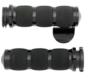 Avon Air Cush ブラック ハンドルバー グリップ スロットル ボス付き (AIR-90-ANO-BOSS) Avon Air Cush Black Handlebar Grips w/Throttle Boss (AIR-90-ANO-BOSS) 【並行輸入品】
