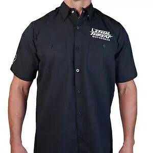 リーサル スレット レット イット ライド メンズ ボタンアップ半袖シャツ ブラック Lethal Threat Let It Ride Mens Button Up Short Sleeve Shirt Black 【並行輸入品】