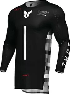 トール スポーツモード ライオット メンズ MX オフロード ジャージ ブラック/レッド Thor Sportmode Riot Mens MX Offroad Jersey Black/Red 【並行輸入品】