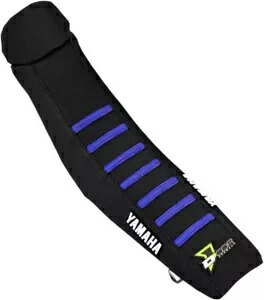 D'Cor Visuals ヤマハ ブラック/ブルー リブ シート カバー (30-50-126) D'Cor Visuals Yamaha Black/Blue Ribbed Seat Cover (30-50-126) 【並行輸入品】