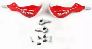 UFO ハンドガード アルミニウム インサート付き CR レッド 7/8 インチ バー用 (PM01632-070) UFO Handguards w/Aluminium Inserts CR Red for 7/8\