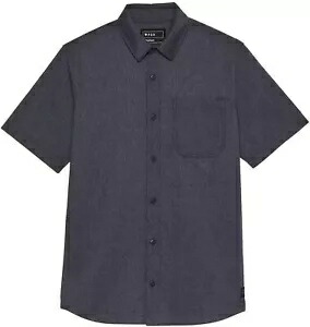 フォックス レーシング レベル アップ メンズ ボタンアップ 半袖 ウーブン シャツ ミグナイト ブルー Fox Racing Level Up Mens Button Up Short Sleeve Woven Shirt Mignight Blue 【並行輸入品】