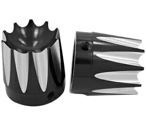 Avon Excalibur ブラックアルマイトフロントアクスルナットカバー (AXL-EX-ANO-TOUR) Avon Excalibur Black Anodized Front Axle Nut Covers (AXL-EX-ANO-TOUR) 【並行輸入品】