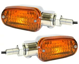 K&S アルミニウム クローム ボディ ウインカー (2 ワイヤー) アンバー レンズ付き (25-7700CM) K&S Aluminum Chrome Body Turn Signals (2 Wires) w/Amber Lens (25-7700CM) 【並行輸入品】