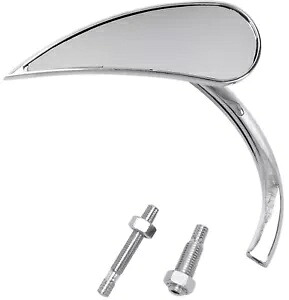 アレンネス マイクロラッド II クローム ティアドロップ 左ミラー (13-410) Arlen Ness Micro Rad II Chrome Teardrop Left Mirror (13-410) 【並行輸入品】