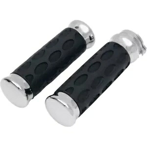 Drag Specialty カスタム クロム/ブラック ラバー Hotop ハンドルバー グリップ (0630-0372) Drag Specialties Custom Chrome/Black Rubber Hotop Handlebar Grips (0630-0372) 【並行輸入品】 42,185円