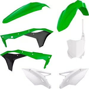 Polisport グリーン/ホワイト/ブラック 標準プラスチック ボディ キット (90713) Polisport Green/White/Black Standard Plastic Body Kit (90713) 【並行輸入品】