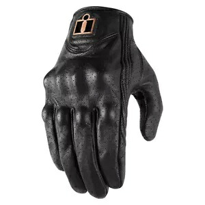 Icon Pursuit クラシック パンチング メンズ レザー オートバイ グローブ ブラック Icon Pursuit Classic Perforated Mens Leather Motorcycle Gloves Black 【並行輸入品】 - 商品メイン画像