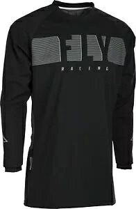 フライ レーシング 防風メンズ MX オフロード ジャージ ブラック/グレー Fly Racing Windproof Mens MX Offroad Jersey Black/Gray 【並行輸入品】