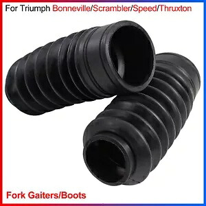 ゴム製フロント フォーク ゲートル ブーツ ショック カバー トライアンフ ボンネビル/スクランブラー Rubber Front Fork Gaiters Boots Shock Covers For Triumph Bonneville / Scrambler 【並行輸入品】