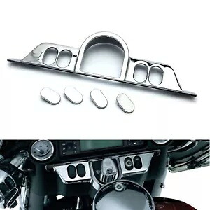 クロームスイッチパネルアクセントダッシュカバーストリートエレクトラグライドトライク 1999-2013 Chrome Switch Panel Accent Dash Cover For Street Electra Glide Trike 1999-2013 【並行輸入品】