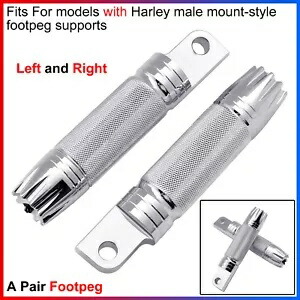 1 ペアクロームフットペグハーレーオスマウントスタイルフットペグサポート付きモデル用 1 Pair Chrome Footpeg For models With Harley male mount-style footpeg supports 【並行輸入品】
