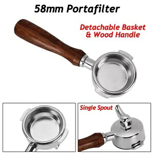 E61 グループヘッドマシン用のシングルスパウト 2 耳付き 58mm エスプレッソポルタフィルター 58mm Espresso Portafilter with Single Spouts 2 Ears For E61 Group Head Machines 【並行輸入品】