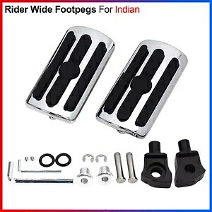クローム アルミニウム合金 + ラバー ライダー フットペグ インディアン スカウト/ボバー 2015-2024用 Chrome Aluminum Alloy + Rubber Rider Footpegs For Indian Scout/Bobber 2015-2024 【並行輸入品】