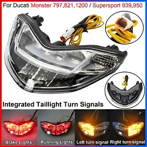 Ducati Supersport 939 950 /Monster 797 821用統合テールライトターンシグナル Integrated Taillight Turn Signals For Ducati Supersport 939 950 /Monster 797 821 【並行輸入品】
