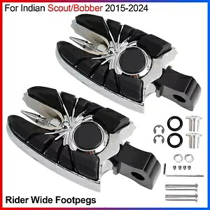 アルミ合金 + ゴムライダーワイドフットペグインディアンスカウト/ボバー 2015-2024 2018 Aluminum Alloy+Rubber Rider Wide Footpegs For Indian Scout/Bobber 2015-2024 2018 【並行輸入品】