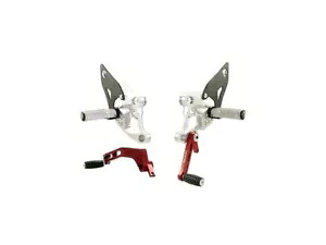 SBK 調節可能なフットレスト システム シルバー レッド Ducabike Ducati 848 2007 - 2013 EA1- SBK adjustable footrest systems silver red Ducabike Ducati 848 2007 - 2013 EA1- 【並行輸入品】