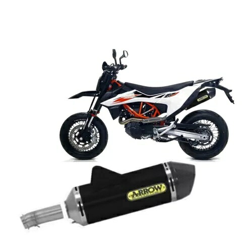 エキゾースト+リンクパイプ アローR アルブラック ラックF カーボン KTM 690 SMC R 2019 - 2023 Exhaust + Link Pipe Arrow R Al Black Rac F Carbon Ktm 690 SMC R 2019 - 2023 【並行輸入品】