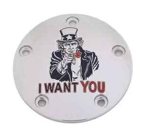 カスタム彫刻アンクルサムポイントカバークローム #PATR10-04 ハーレーツインカム Custom Engraving Uncle Sam Points Cover Chrome #PATR10-04 Harley Twin Cam 【並行輸入品】