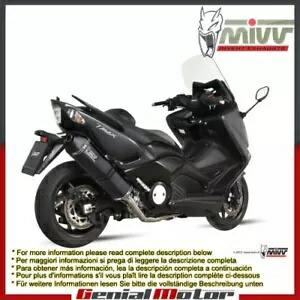 Mivv コンプリートエキゾーストスピードエッジ ブラックスチール ヤマハ T-Max 500 2012 - 2016用 Mivv Complete Exhaust Speed Edge Black Steel for Yamaha T-Max 500 2012 - 2016 【並行輸入品】