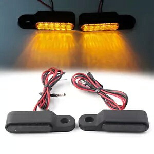 2x ユニバーサルミニ LED オートバイターンシグナルライトブレーキクラッチレバーフラッシャー 2x Universal Mini LED Motorcycle Turn Signal Light Brake Clutch Lever Flasher 【並行輸入品】