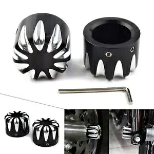 CNC カットフロントアクスルキャップナットカバーハーレーエレクトラグライドスポーツスターダイナファットボーイ用 CNC Cut Front Axle Cap Nut Cover For Harley Electra Glide Sportster Dyna Fat Boy 【並行輸入品】