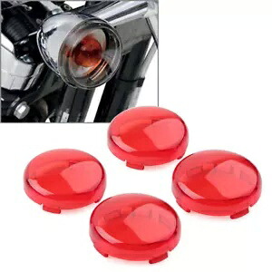 4 個ターンシグナルレンズライトカバーガードフィットハーレーツーリングソフテイルダイナレッド 4pcs Turn Signal Lens Light Cover Guard Fit Harley Touring Softail Dyna Red 【並行輸入品】