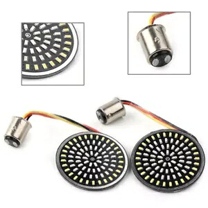 イエロー 1157 ターンシグナルライトインサート ハーレーツーリングロードキングダイナ用ウインカー Yellow 1157 Turn Signal Light Inserts Blinker For Harley Touring Road King Dyna 【並行輸入品】