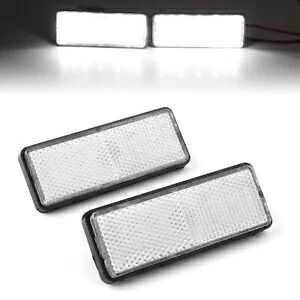 2x ユニバーサル長方形 LED リフレクターターンシグナルテールブレーキライトクリアレンズ 2x Universal Rectangle LED Reflector Turn Signal Tail Brake Light Clear Lens 【並行輸入品】