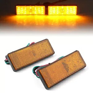 2 個ユニバーサル長方形 LED リフレクターターンシグナルテールブレーキライトアンバーレンズ 2 Pcs Universal Rectangle LED Reflector Turn Signal Tail Brake Light Amber Lens 【並行輸入品】